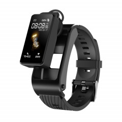 H21 1,14 pouces bande de silicone écouteur détachable montre intelligente prise en charge mesure de la température/appel Bluetooth/commande vocale (noir)