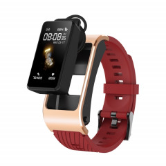 H21 1,14 pouces bande de silicone écouteur détachable montre intelligente prise en charge mesure de la température/appel Bluetooth/commande vocale (rouge)