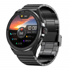 BM01 1,45 pouces Steel Band IP68 Étanche Smart Watch Support Bluetooth Appel / NFC (Noir)