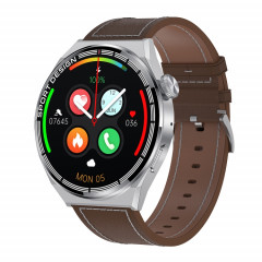 HDT 3 Max 1,6 pouces Bracelet en cuir IP67 Étanche Montre intelligente Prise en charge Appel Bluetooth / NFC (Argent)