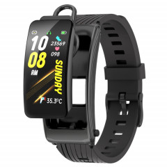 K20 1,14 pouces bande de silicone écouteur détachable vie étanche montre intelligente prise en charge appel Bluetooth (noir)