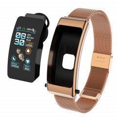 K50 1,08 pouce Steel Band Écouteur Détachable IP67 Étanche Smart Watch Support Bluetooth Appel (Or)