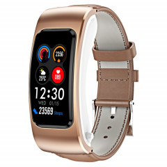 K60 1,08 pouces bande de cuir écouteur détachable vie étanche montre intelligente prise en charge appel Bluetooth (marron)