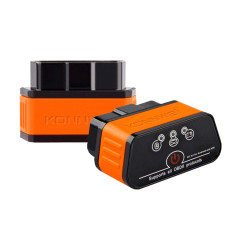 KONNWEI KW903 Bluetooth 5.0 OBD2 Outils d'analyse de diagnostic de défaut de voiture Prend en charge IOS / Android (Noir Orange)