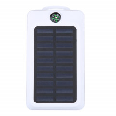 Banque d'alimentation USB à énergie solaire 20000 mAh avec boussole (blanc)