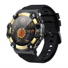 PG666 Montre intelligente d'appel Bluetooth à écran TFT de 1,39 pouces, prend en charge la surveillance de la fréquence cardiaque / de la pression artérielle (or noir)