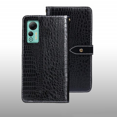 Pour Ulefone Note 14 idewei Crocodile Texture Leather Phone Case (Black)