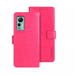 Pour Ulefone Note 14 idewei Crazy Horse Texture Housse de téléphone en cuir avec support (Rose Rouge)