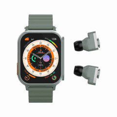 N22 2 en 1 1,96 pouces HD Display Sport Bluetooth Call Earphone Smart Watch (Vert)