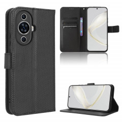 Pour Huawei nova 11 Pro Étui de téléphone en cuir à texture diamant (noir)