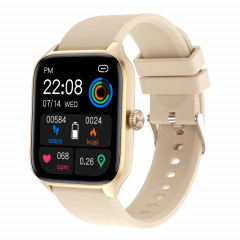 T19 Pro 1,96 pouces IP67 Montre intelligente à bande de silicone étanche, prend en charge les appels Bluetooth à double mode / Surveillance de la fréquence cardiaque (Or)