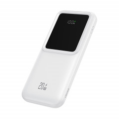 USAMS US-CD193 Banque d'alimentation portable à affichage numérique 10000 mAh 20 W avec câble (Blanc)