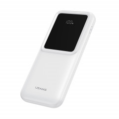 USAMS US-CD194 10000mAh 10W Banque d'alimentation à affichage numérique portable avec câble (Blanc)