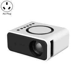 Le mini projecteur LCD T300S 320 x 240 24 lumens ANSI prend en charge le même écran filaire et sans fil, spécification : prise AU (blanc)
