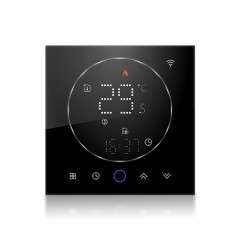 BHT-008GCL 95-240V AC 5A Smart Home Chaudière Chauffage Thermostat LED Sans WiFi (Noir)