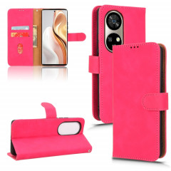 Pour Ulefone Note 17 Pro Skin Feel Étui de téléphone en cuir à rabat magnétique (Rose rouge)