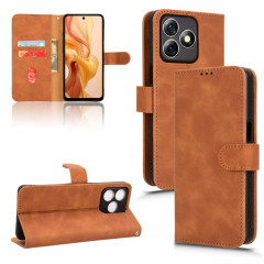 Pour Ulefone Note 18 Ultra Skin Feel Étui de téléphone en cuir à rabat magnétique (marron)
