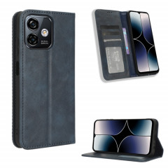 Pour Ulefone Note 16 Pro Boucle Magnétique Texture Rétro Étui de Téléphone en Cuir (Bleu)