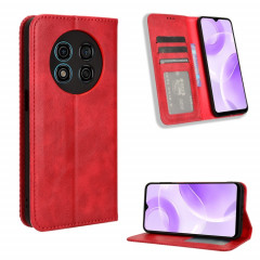 Pour Ulefone Note 15 Étui de téléphone en cuir à texture rétro avec boucle magnétique (rouge)