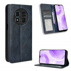 Pour Ulefone Note 15 Étui de téléphone en cuir à texture rétro avec boucle magnétique (bleu)