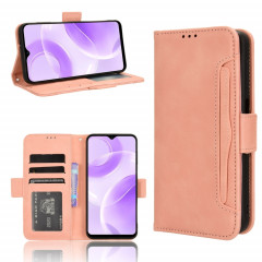 Pour Ulefone Note 15 Skin Feel Calf Texture Slots pour cartes Étui de téléphone en cuir (rose)
