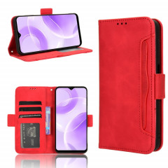 Pour Ulefone Note 15 Skin Feel Calf Texture Slots pour cartes Étui de téléphone en cuir (rouge)