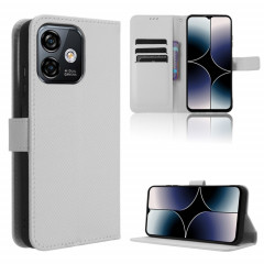 Pour Ulefone Note 16 Pro Étui de téléphone en cuir à texture diamant (Blanc)