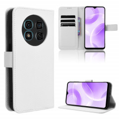 Pour Ulefone Note 15 Étui de téléphone en cuir à texture diamant (blanc)