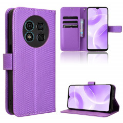 Pour Ulefone Note 15 Étui de téléphone en cuir à texture diamant (violet)