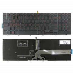 Clavier d'ordinateur portable rétroéclairé pour Dell 15-9550 / 15-3000 / 15-5542 (mot rouge)