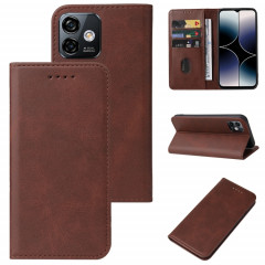Pour Ulefone Note 16 Pro étui de téléphone en cuir à fermeture magnétique (marron)