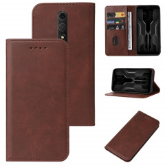 Pour Ulefone Armor X12 Étui de téléphone en cuir à fermeture magnétique (marron)