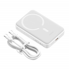 Baseus 10000mAh 30W Mini banque d'alimentation magnétique à charge rapide sans fil (Blanc)