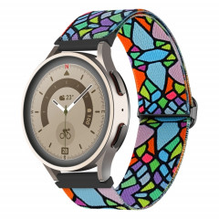 Pour Coros Apex Pro / Apex 46mm 22mm Bracelet de montre à boucle tissée en nylon coloré peint (arc-en-ciel géométrique)