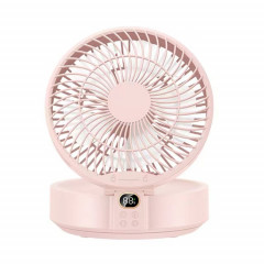 Ventilateur mural à tête pivotante WSK302 4000 mAh avec veilleuse (rose)