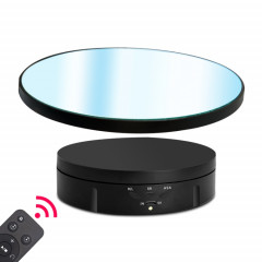 Présentoir rotatif électrique miroir de 22cm, accessoires de tournage vidéo en direct, plateau tournant avec télécommande (noir)