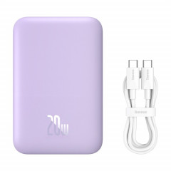 Baseus 6000mAh 20W mini banque d'alimentation à charge rapide sans fil à air magnétique (violet)