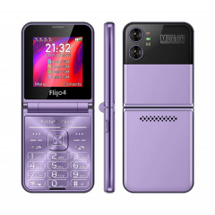 Téléphone à clapet UNIWA F265, 2,55 pouces Mediatek MT6261D, FM, 4 cartes SIM, 21 touches (violet)