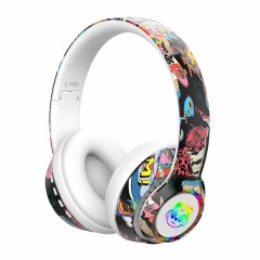 L750 Casque de réduction de bruit de jeu sans fil à motif graffiti RVB 3 en 1 (blanc)