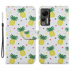 Pour Ulefone Note 14 Étui de téléphone en cuir à rabat horizontal à motif peint (Ananas)
