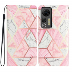 Pour Ulefone Note 14 Étui de téléphone en cuir à dessin coloré (marbre rose)