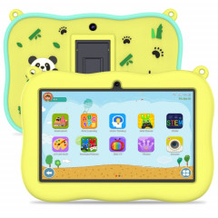 Tablette PC pour enfants K7 Pro Panda 7 pouces WiFi, 2 Go + 32 Go, Android 13 Allwinner A100 Quad Core CPU Support Google Play (Jaune)