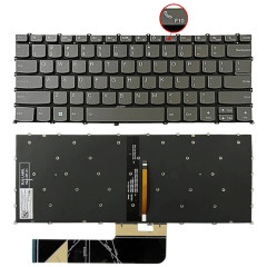 Pour Lenovo IdeaPad 5 / Yoga Slim 7 Pro Version américaine Clavier rétroéclairé pour ordinateur portable, touche F10 avec icône de téléphone (gris)