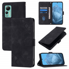 Pour Ulefone Note 14 Étui de téléphone en cuir gaufré au toucher (noir)