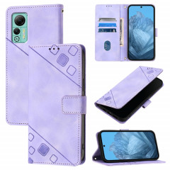 Pour Ulefone Note 14 Étui de téléphone en cuir gaufré au toucher (violet clair)