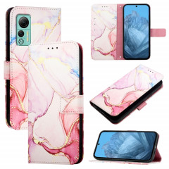 Pour Ulefone Note 14 PT003 Étui de téléphone en cuir à rabat en marbre (or rose)