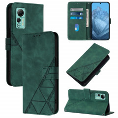 Pour Ulefone Note 14 Étui de téléphone en cuir à rabat en relief 3D à bandoulière (vert)