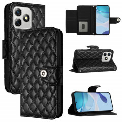 Pour Ulefone Note 18 Étui de téléphone en cuir à texture ultra rhombique avec lanière (noir)
