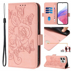 Pour Ulefone Note 18 Ultra Étui de téléphone en cuir antivol RFID en relief rose (rose)
