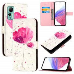 Pour Ulefone Note 14 Étui de téléphone en cuir à rabat horizontal avec peinture 3D (Fleur)